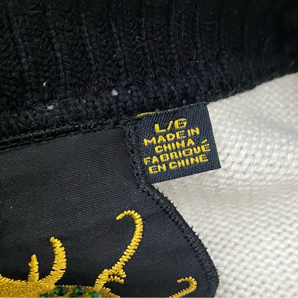 TWELVE by TWELVE Los Angeles Black & White Long Cardigan Sweater Size L - Picture 12 of 15